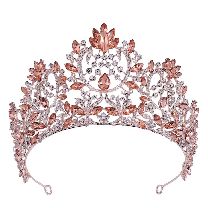 Krištáľové svadobné vlasové doplnky Bride Pageant Diadémy Korunky pre kráľovné