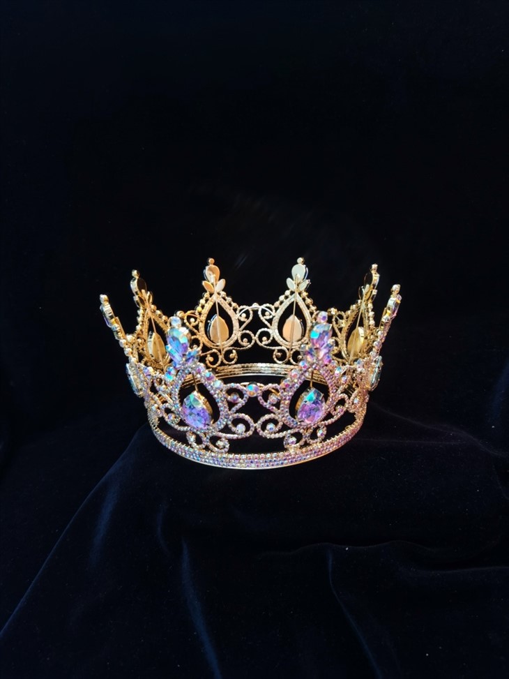 Full Round Custom Crown Rhinestone Pageant Flower Crowns Crystal Circle Tiara factory